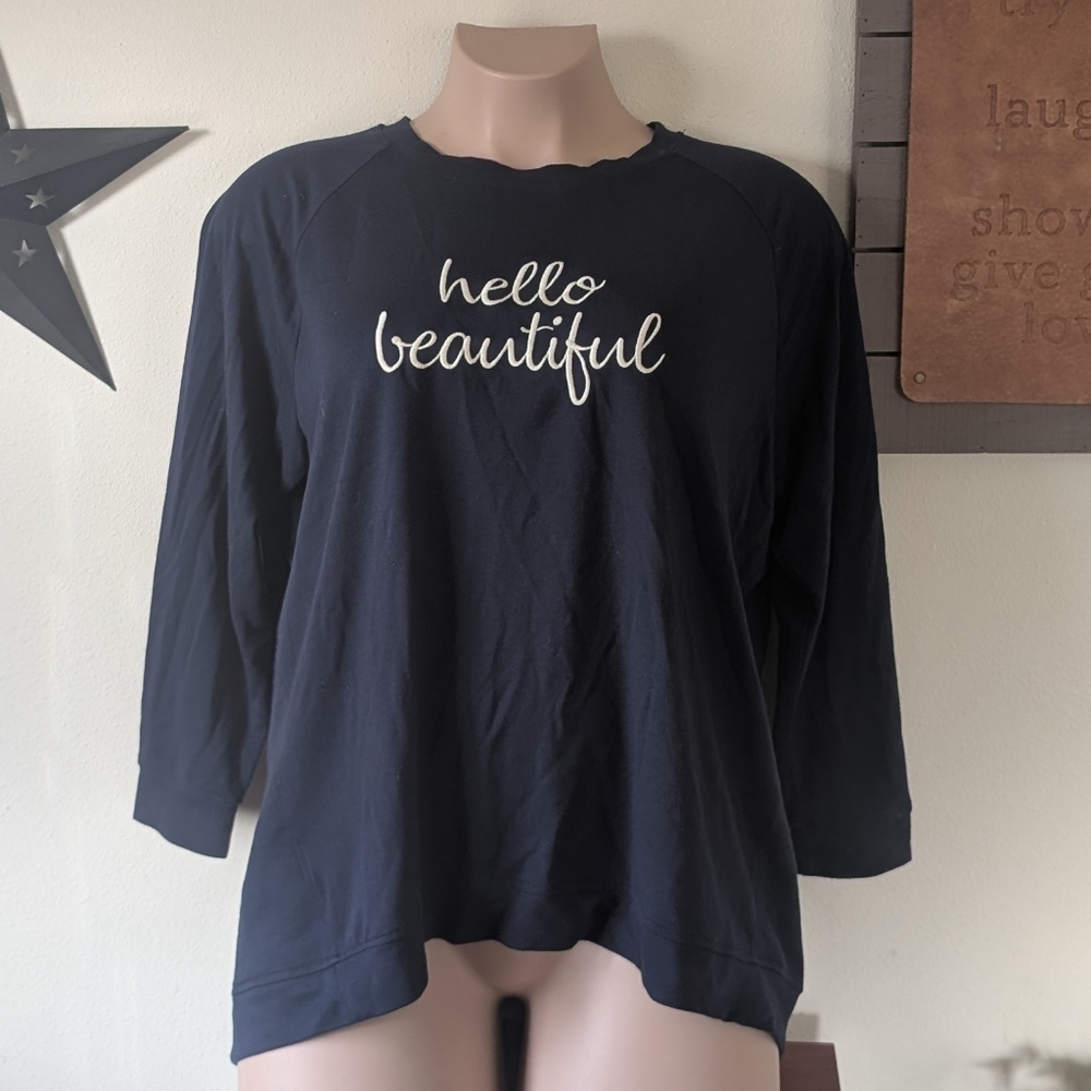 SzXXL Isaac Mizrahi Navy "Hello Beautiful" Soft Top